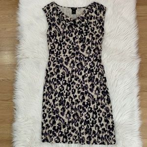Ann Taylor Leopard Animal Print Cowl Neck Dress